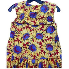 Load image into Gallery viewer, Vintage Mousefeathers Dress Girls 12 Sunflowers AOP Sleeveless Sailor Buttons
