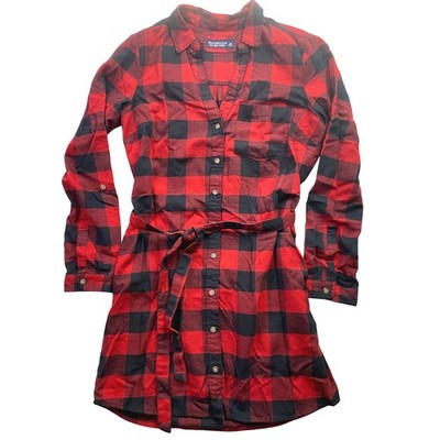 Abercrombie & Fitch Dress Womens Medium Buffalo Plaid Preppy Academia Pockets