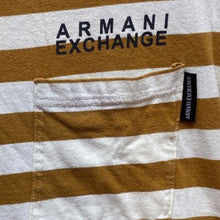 Load image into Gallery viewer, Armani Exchange Shirt Womens Extra Large Gold White Striped Academia Casual
