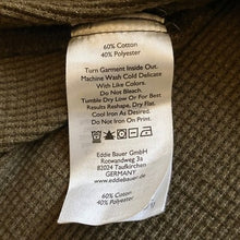 Load image into Gallery viewer, Eddie Bauer Hoodie Mens Medium Tall Khaki Green Waffle Knit Pullover Drawstring
