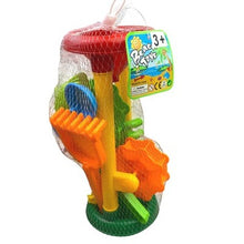 Load image into Gallery viewer, Beach Toys Sand Water Play Set Funnel Wheels Bucket Shovel Rake Mold Fun Kids 3+
