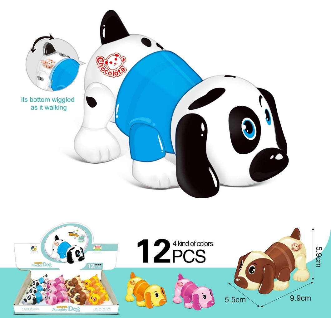 Set Of 12 Wind Up Colorful Dogs  (available for purchase in increments of 1)
