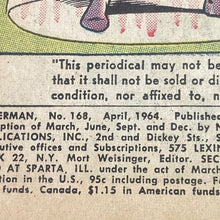 Load image into Gallery viewer, 1964 Superman DC Comic Book #168 12 cent Advertising Lex Luthor
