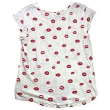 Load image into Gallery viewer, Soft Joie Shirt Womens Small Red Kiss Lips AOP Slub Festival Holiday Streetwear

