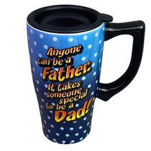 Load image into Gallery viewer, Dad Father 18oz Ceramic Travel Lid Handle Coffee Cup NIB

