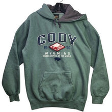 Load image into Gallery viewer, Cody Wyoming Hoodie Mens Small Rodeo Prairie Mountain Pull Over Streetwear
