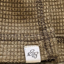 Load image into Gallery viewer, Eddie Bauer Hoodie Mens Medium Tall Khaki Green Waffle Knit Pullover Drawstring
