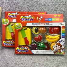 Load image into Gallery viewer, Happy Cooking Play Set Pretend Food Cutting Fruit Vegetable Kitchen Toy Kids 3+
