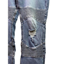 Load image into Gallery viewer, Smoke &amp; Ash Jeans Mens 38x32 Distressed Thrashed Grunge Moto Everyday Streetwear

