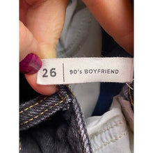 Load image into Gallery viewer, Pacsun Jeans Womens 26 Frayed 90s Boyfriend Blue Black Two Tone High Waisted
