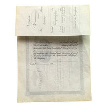 Load image into Gallery viewer, Antique 1880s Mining Stock Certificate Montana Unused Covered Wagons Ephemera
