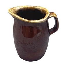 Load image into Gallery viewer, Vintage Hull Creamer Pitcher Oven Proof Brown Drip Glaze Syrup 4.5&quot;
