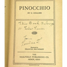 Load image into Gallery viewer, Antique 1924 Pinocchio Hardcover Book Dustjacket Illustrated
