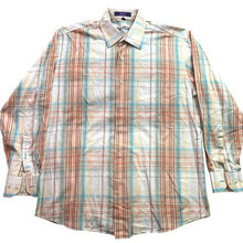 Load image into Gallery viewer, Alan Flusser Shirt Mens Medium Plaid Preppy Academia Office Career Contrast Cuff
