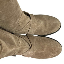 Load image into Gallery viewer, Vince Camuto Boots Womans 8M Taupe Leather Suede Zip Outdoors Preppy Academia
