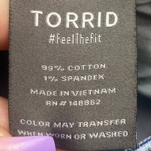 Load image into Gallery viewer, Torrid Jeans Womens 16R  Distressed Thrashed Flare Leg Grunge Stretch Streetwear
