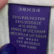 Load image into Gallery viewer, Alan Flusser Pants Mens 38x34 Navy Preppy Adacemia Career Office Cuffed
