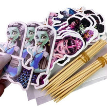 Load image into Gallery viewer, Monster High Birthday Party Pack 18 Balloons 24 Cake Toppers Banner
