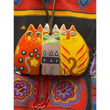 Load image into Gallery viewer, Laurel Burch Tote Bag Feline Fantasy Rainbow Cats Whimsical Art Boho Festival
