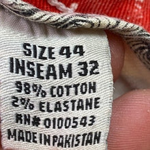 Load image into Gallery viewer, FWDR Denim Jeans Mens 44x32 Red Splatter Hip Hop Skater Streetwear Festival
