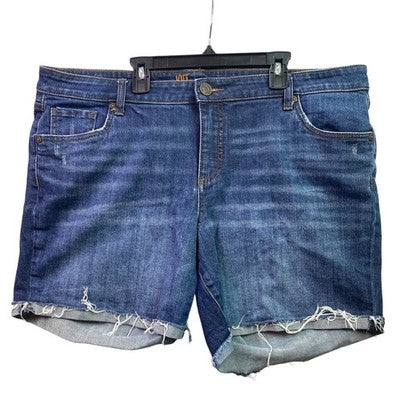 KUT from the Kloth Shorts Womens 14W Blue Jean Cut Off Frayed Denim Casual