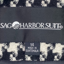 Load image into Gallery viewer, Sag Harbor Blazer Womens 14 Houndstooth Wool Blend Coat Office Old Money Career
