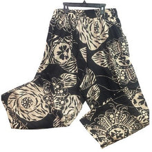 Load image into Gallery viewer, Christian Siriano Pants Womens Extra Large Black Floral Bloomcore Wide Leg Boho
