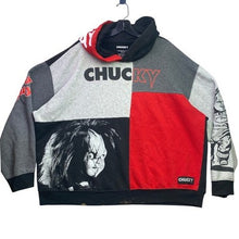 Load image into Gallery viewer, Chucky Hoodie Mens 3XL Colorblock AOP Grunge Streetwear Spell Out Horror
