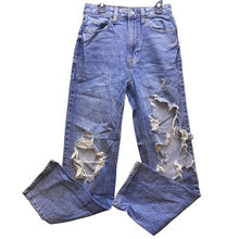 Load image into Gallery viewer, Pacsun Jeans Womens 26 90s Boyfriend High Rise Distressed Thrashed Destroyed
