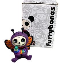 Load image into Gallery viewer, Furrybones Skeleton Butterfly Purple Holding Caterpillar Figurine

