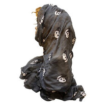 Load image into Gallery viewer, GERINLY Panda Scarf Sheer Black White AOP 70" x 30"

