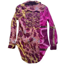 Load image into Gallery viewer, OPPA Blouse Womens Small Patchwork Leopard Cheeta Pink Cut Out Back Sheer NWT
