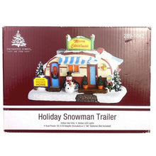 Load image into Gallery viewer, Enchanted Forest Holiday Snowman Trailer Christmas Village Decoration Light Up
