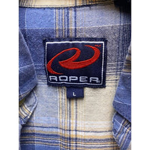 Load image into Gallery viewer, Roper Shirt Mens Large Blue Button Up Plaid Flannel Western Cowboy
