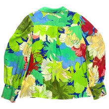 Load image into Gallery viewer, Gomorn Blouse Womens Large Floral AOP Sheer Vacation Travel Beachy Office Career
