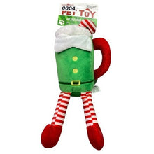 Load image into Gallery viewer, Elf Dog Toy Plush Squeaker Christmas 6.5"
