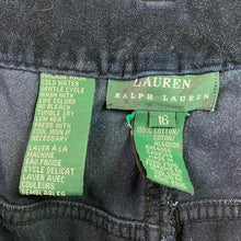 Load image into Gallery viewer, Lauren Ralph Lauren Pants Womens 16 Navy Blue Velvet Old Money Festival Holiday
