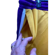 Load image into Gallery viewer, Rue21 Pants Mens Extra Large Athletic Track Gold Purple White Stripe Pockets
