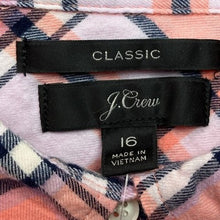 Load image into Gallery viewer, J Crew Shirt Womens 16 Flannel Preppy Academia Office Career Everyday Peach NWT
