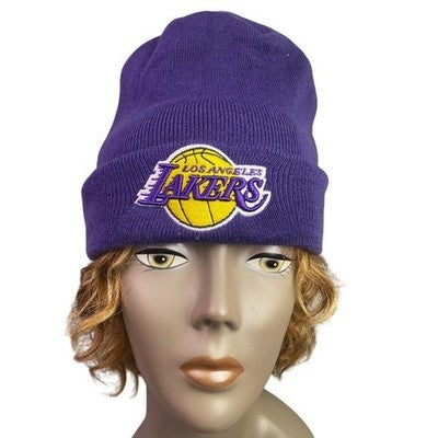 Los Angeles Lakers Beanie Adult New Era NBA Basketball Logo Spell Out