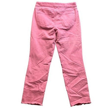 Load image into Gallery viewer, Tribal Jeans Womens 10 Audrey Mid Rise Straight Crop Pink Frayed Hem Cropped
