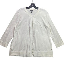 Load image into Gallery viewer, Eddie Bauer Sweater Women Extra Large Ivory Cardigan Preppy Office Career
