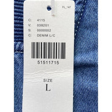 Load image into Gallery viewer, Anthropologie Jacket Womens Large Denim Bomber Snap Preppy Academia Everyday NWT
