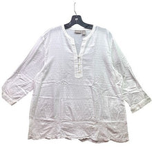 Load image into Gallery viewer, Chicos Blouse Womens Extra Large White Swiss Dot Lace Beachy Coastal Mature

