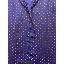 Load image into Gallery viewer, Tempted Los Angeles Blouse Womens 2XL Navy Blue Bloomcore Mature Ruffle Tie
