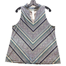 Load image into Gallery viewer, White House Black Market Sleeveless Top Womens 1X Keyhole Neck Blue Mature
