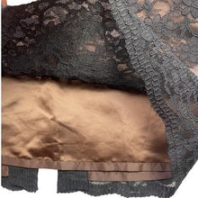 Load image into Gallery viewer, Black Lace Skirt Womens 12 Lined Old Money Career Office Cocktail Party
