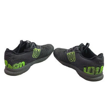 Load image into Gallery viewer, Wilson Tennis Shoes Boys 4 Black Neon Green Athletic Court Sneakers
