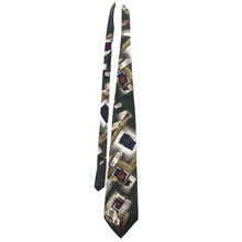 Load image into Gallery viewer, Chez Roffe Necktie Mens New York Geometric Silk Dark Green Career
