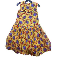 Load image into Gallery viewer, Vintage Mousefeathers Dress Girls 12 Sunflowers AOP Sleeveless Sailor Buttons
